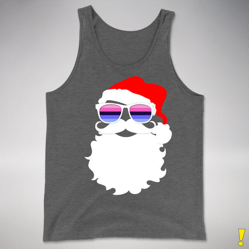 Santa’s Omnisexual Pride Flag Shades Premium Tank Top - Deep Heather